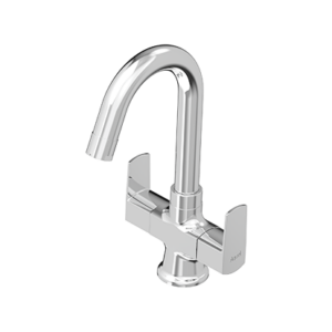 Central Hole Basin Mixer with Braided Hoses
