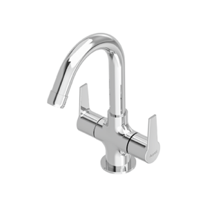 Central Hole Basin Mixer with Braided Hoses