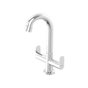 Central Hole Basin Mixer with Braided Hoses