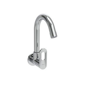 Sink cock with swinging spout wall mounted